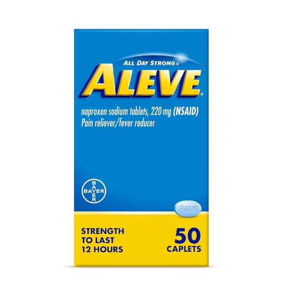 Aleve Caplets Naproxen Sodium 220 mg Pain Relief ‐ 50 Count