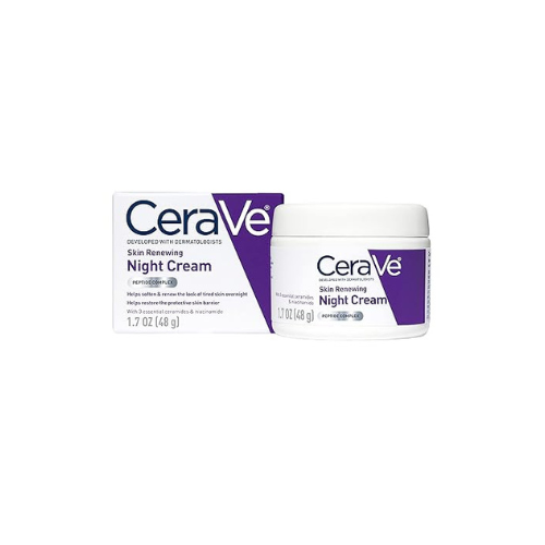 CeraVe Skin Renewing Night Cream | Niacinamide, Peptide Complex, and Hyaluronic Acid Moisturizer for Face | 1.7 Ounce,