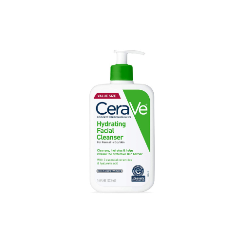 CeraVe Hydrating Facial Cleanser | Moisturizing Face Wash For Dry Skin | Hyaluronic Acid + Ceramides + Glycerin | Hydrating Cleanser For Normal To Dry Skin 16 Fl Oz ( pack 1 )